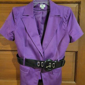 Women's WORTHINGTON Short-Sleeve Suit Jacket With Belt Size:M Fits True To Size!